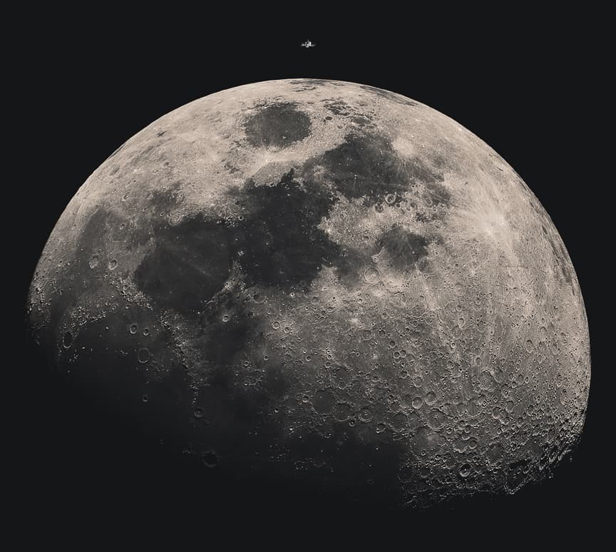 The ISS Transits the Moon